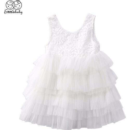 1-5Y Baby Girl Ball Gown Lace Dresses Kids Formal Dress For Girls Baby Girl Lace Party Prom Bridesmaid Pageant Dresses Vestido