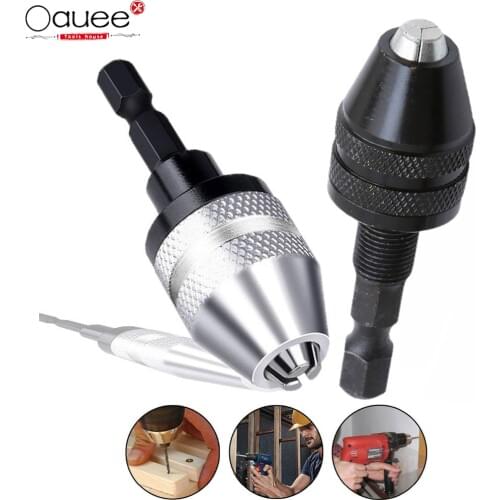 Keyless Drill Chuck 0.3-3.6mm Conversion Tool 1/4" Hex Shank Quick Change Adapter Chuck for Electric Drill