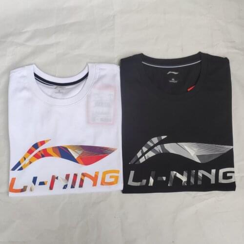 LINING 2021 New Summer Men T-shirt Cotton Breathable Quick Dry Big Logo Sport Casual T-shirt AHSR659