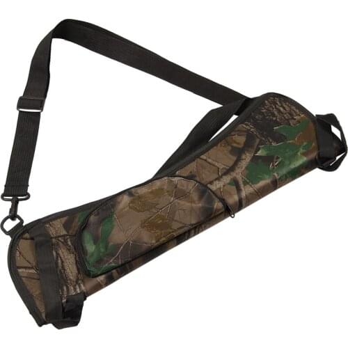 Portable Archery Quiver Arrow Holder Bow Back Side Waist Hanging Buckle Zip Pocket 58*17 cm