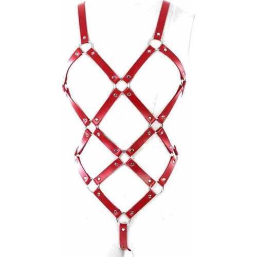 Body Harness Sexy Bondage Lingerie Set Punk Gothic Strappy Caged Harness Faux Leather Body Belts Fetish Accessories For Women