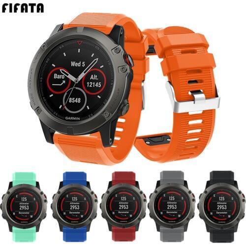 FIFATA Watch Band Sports Silicone Wrist Strap For Garmin Fenix5X 6X 5X Puls 6X Pro Solar Fenix3 Smart Watch Bracelet Accessories