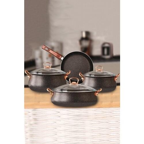 Rice cooker of soup stockpot Palace 7 Piece Granite Cookware Set