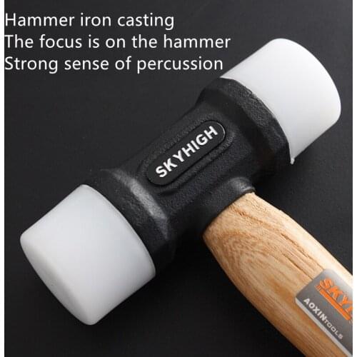 Walnut Handle Nylon Hammer Handmade Leather Installation Hammer Leather Tool Leather Hammer