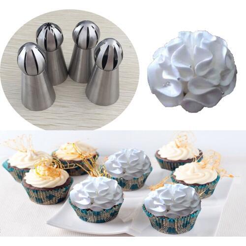 Stainless Steel Russian Spherical Ball Icing Piping Nozzles Pastry Tips Cupcake Fondant Cake Decorating Tools H225