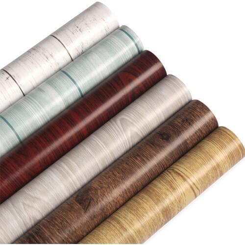 Self adhesive Wood Grain Wallpaper PVC Waterproof Wall sticker Furniture Vinyl Decorative Film Wood Style Home Decor Wall Paper