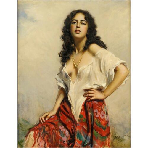 Counted Cross Stitch Kits Needlework Embroidery - Crafts 14 ct Aida DMC Color DIY Arts Handmade Home Decor - Polish Girl