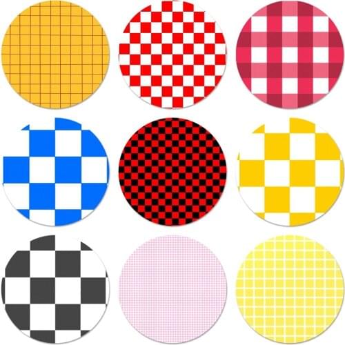 Checkerboard Icons Pins Badge Decoration Brooches Metal Badges For Clothes Backpack Decoration 58mm