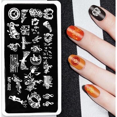 1pc Nail Stamp Plate 12*6cm Rectangle Shape Film Nail Art Stamping Stainless French Style Flower Geometry Wave Note Template YT8