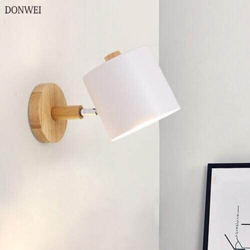 LED Wall Lamps for Living Room Aisle Corridor Wall Sconces Wall Light E27 Nordic Bedroom Bedside 180 degree rotate wall light