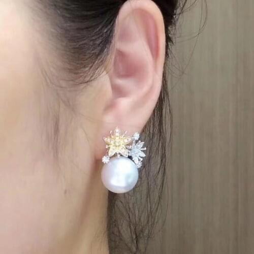 Unique Design 925 Sterling Silver Earrings Findings Base Mountings Jewelry Parts Accessories for Pearls Beads Agate Jade Crystal