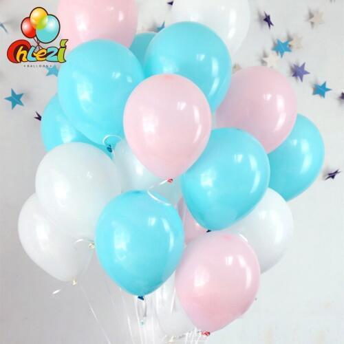 30 pcs Baby Pink Tiffany Blue White Latex Balloons Transparent Helium balloon Wedding shower Boy Girl Birthday Party Decoration