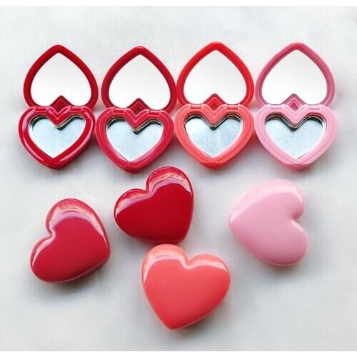 4pcs Heart Shape Empty Eyeshadow Case Rouge Lipstick Box Pigment Palette Refillable Foundation Makeup Dispenser Travel Bottle