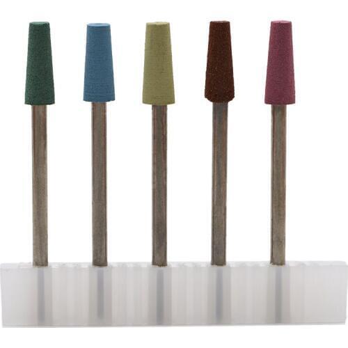 5PCS/SET Silicone Nail Drill Bit Buffer Burr Mills Cutter for Manicure Accessories Foot Polishing Tools