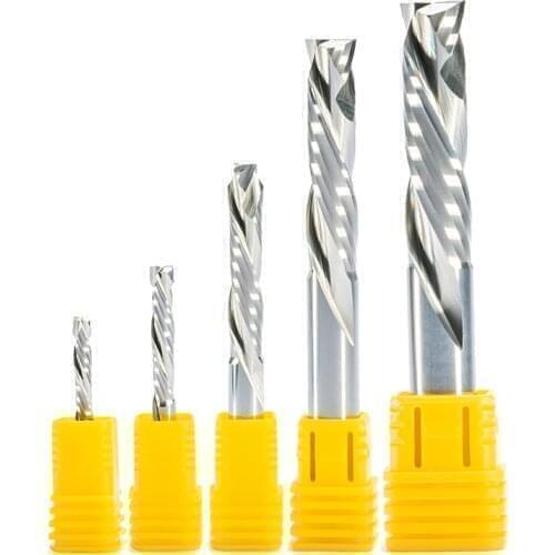 5pcs UP &DOWN Cutter Two Flutes Carbide Mill Tool CNC Router Compression Wood End Mill woodworking Cutter Bits 3.175x2x12mm