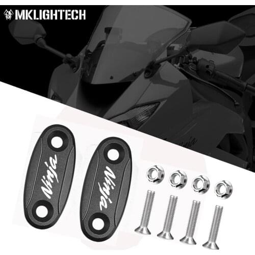 MTKRACING Aluminum Mirror Hole Cover Plug Decorative Cap Mirror Driven Eliminators For KAWASAKI ZX-6R ZX-10R ZX6R ZX10R