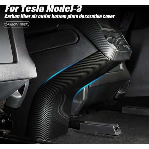 Car Back Air Outlet Back Frame Sticker For Tesla Model 3 Rear Air Outlet Cover ABS Carbon Fiber Decorative Vent Stickers Styling
