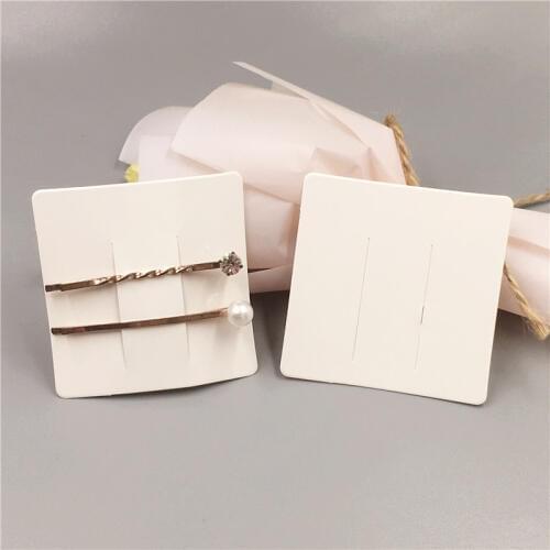200Pcs white Cardboard Jewelry Hairpin Packaging Card Handmade Love Hair brooch accessories Display Card 6x6cm