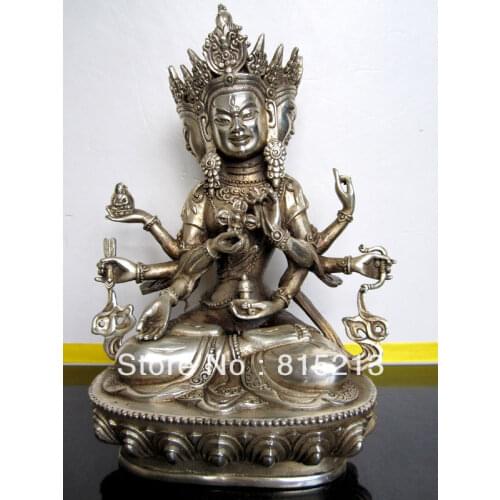 Bi0079 Tibetan bronze Ushnishavijaja buddha statue