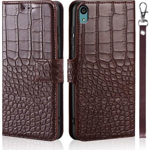 Phone Case for Sony Xperia Z5 E6603 E6633 E6653 E6683 Case Wallet Crocodile Texture Leather Book Design Phone Coque Capa With