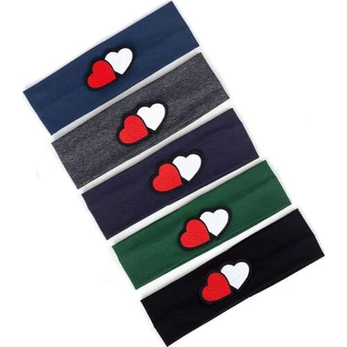 DIY Red White Heart Newborn Hair Accessories Baby Headband Girl Cotton Elastic Hairband Cartoon Headband Boy