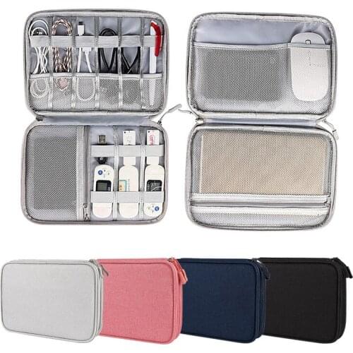 Double Layer Digital Accessories Storage Bag USB Data Cable U Disks Tablets Charger Travel Packaging Bag Gadget Pouch Organizer