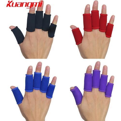 Kuangmi 5 PCS/Set Elastic Finger Sleeves Caps Basketball Finger Wrap Protector Finger Splint Guard Bands BandageTennis Baseball