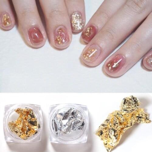 Nail Foils Gold Silver Irregular DIY Aluminum Nail Stickers Professional Manicure Glitter Gel Polish Nail Decorations