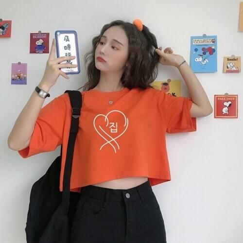 Cotton Crop Top Tshirt Korean Kpop Bangtan Boys Map Of The Soul Persona Print Harajuku T-shirts Women Unisex Short Sleeve Tops
