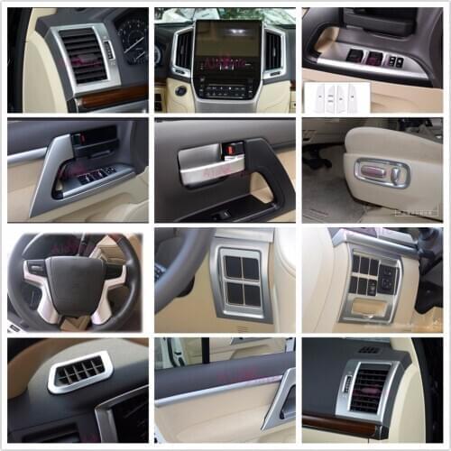 Chrome Car Styling 2008-2017 Door Handle holder Bowl AC Outlet Vent Cover Panel Trim For Toyota LC Land Cruiser 200 Accessories