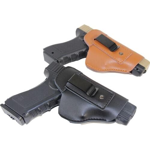 IWB Concealed Carry Leather Gun Holster for Glock 17 18 19 22 43 Beretta M9 92 Makanov Sig Sauer P226 CZP-09 1911 Pistols Case