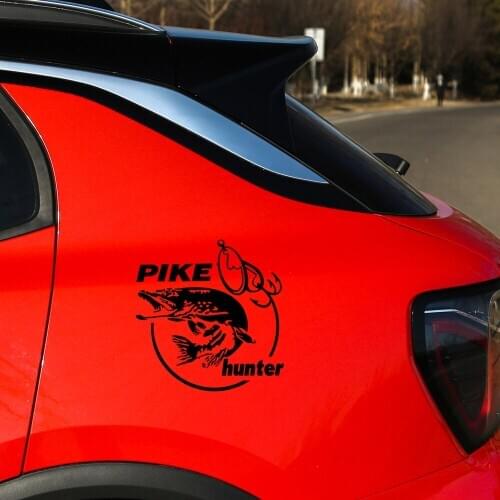 Creative Fishing Silhouette Pattern for Window Decoration Auto Fish Decals Car-styling 14.5cm*15cm Car Sticker