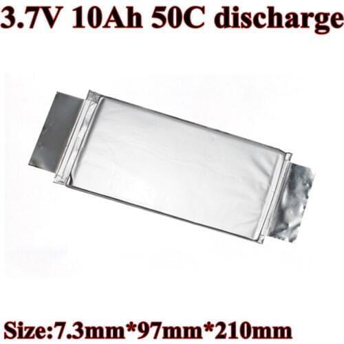 3.7v Li-ion Battery 3.7v 10Ah 50C 500A Discharge Lipo Cells for Electric Vehicles Battery Pack DIY Helicopter Motor Power Tools