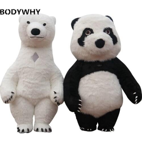 2.6m 3m Air Inflation Panda Polar Bear Mascot Costume For Advertising Customize Adult For Wedding Mascot Costume Animal Costume