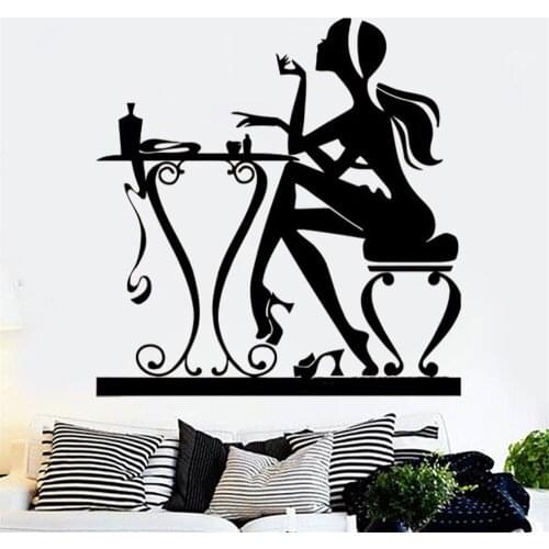 Beauty Salon Spa Nails Wall Stickers Barbershop Makeup Cosmetics Decals Available Poster Vinyl Livingroom Wallpaper DW20418