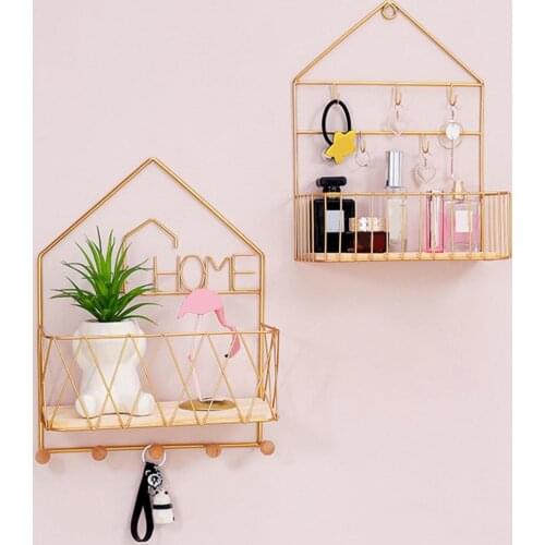 Holder Wall Mount Hollow Draining Iron Storage Rack for Household Supply Home Decoration Accessories for Living Room Organizer