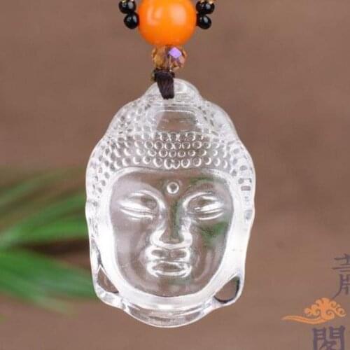 Natural Crystal Buddha Head Pendant Men Women Fashion Charms Jewellery Certified Jades Stone Amulet Gifts