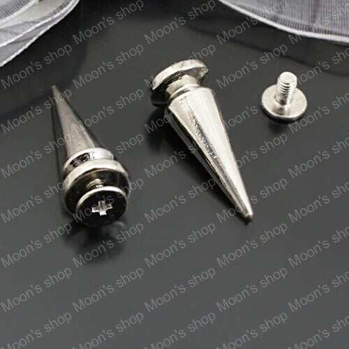 Wholesale 10*26mm Imitation Rhodium Bullet Alloy+iron studs / rivets Findings Accessories 20 pieces(JM3735)