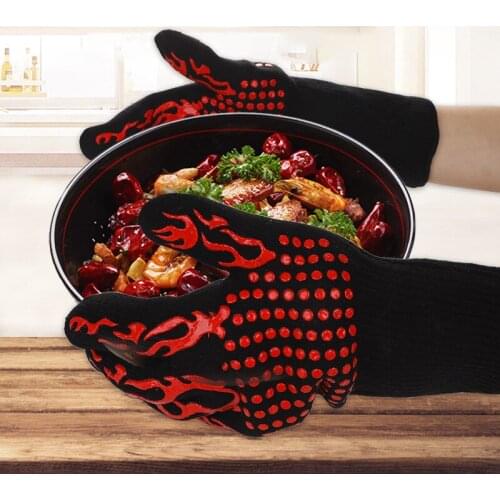 1 pcs Barbecue gloves heat-resistant oven gloves 500-800 degrees fire-resistant insulated barbecue gloves oven or microwave oven