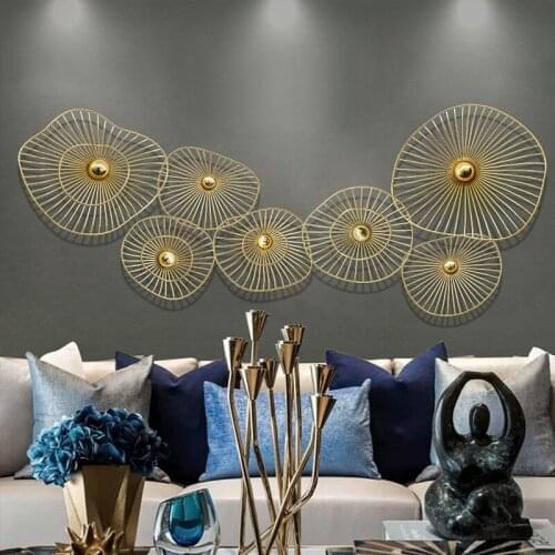 Custom New Chinese Light Luxury Wall Decoration Creative Home Wall Hanging Sofa Background Decoration metal wall art