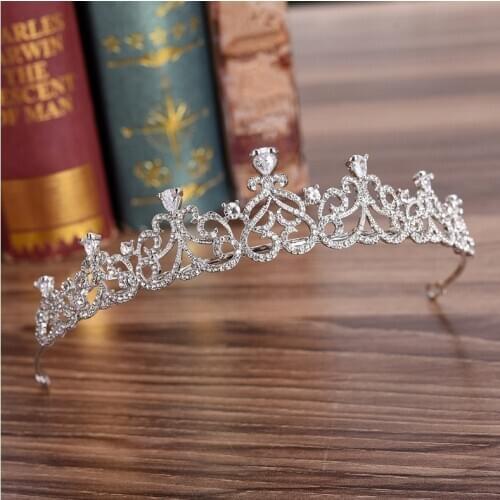 Fashion Bridal Princess elegant Simple Crown Wedding Tiaras Hair Jewelry Rhinestone Headband Girls Women Tiara Hair Accessories