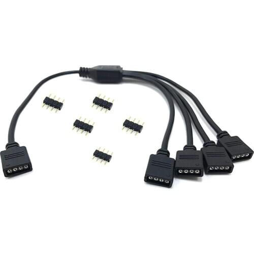 Strip Accessories 1 to 2 3 4 Female Connector Splitter RGB Strips extension Cable with 4 pin connector For 3528 5050 LED Strips