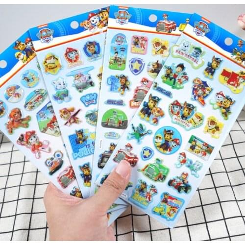 Paw Patrol Kids Stickers Different Sheets 3D Puffy Bulk Stickers for Girl Boy Birthday Gift Scrapbooking Animals Cartoon