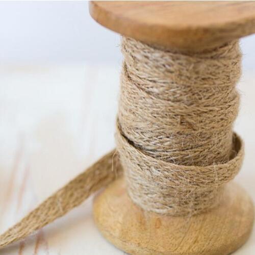30Metres Natural Jute Burlap Hessian Twine Cord Hemp Rope Kraft String 1cm Gift Box String Cord Wedding Tags Decoration