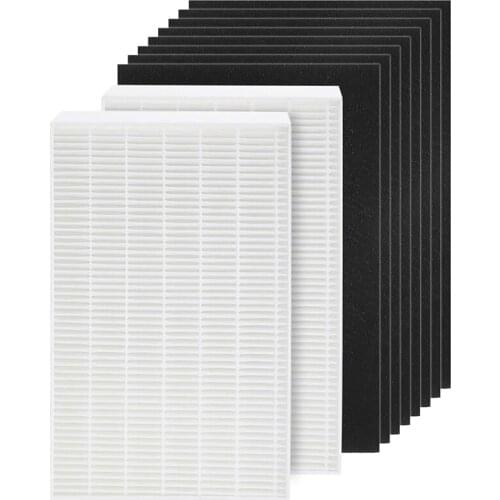 2 True HEPA Filter Replacement Suitable for Honeywell HPA100 Air Purifier, Plus 8 Precut Activated Carbon Pre Filters