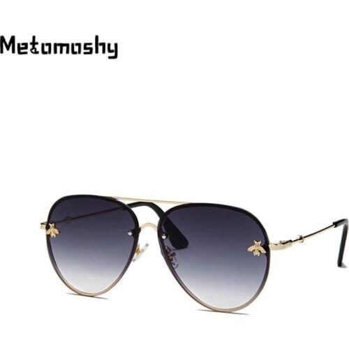 2020 Luxury Bee Sunglasses Women Fashion Pilot Sun Glasses for Men Metal Frame Vintage Brand Designer Glasses Male Female Shades