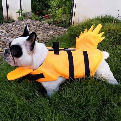Dog Life Jacket Dragon Tail Pet Life Vest Safety Clothing Summer Dog Swimming Clothes French Bulldog Fin Jacket Playing Swim