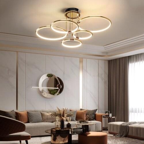 Nordic Post-modern Living Room Lamp Simple Modern Creative Atmosphere Round LED Ceiling Lamp Home Bedroom Room Ceiling Lights