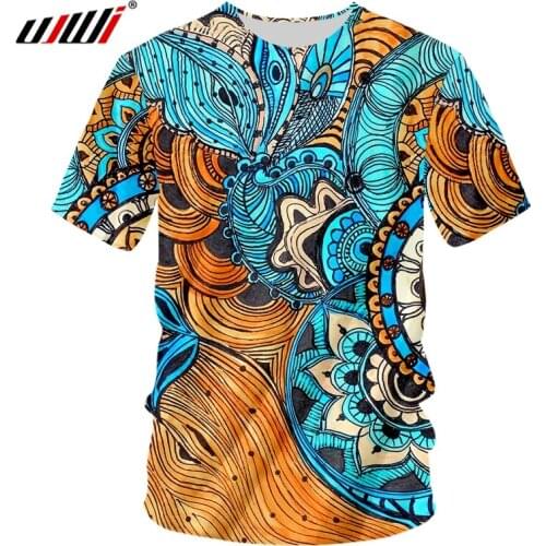 UJWI New Original Mens Shirts Casual Colorful Totem O-neck Tshirt Dropshipping Summer China 3D T-Shirt Suppliers Wholesale 5XL