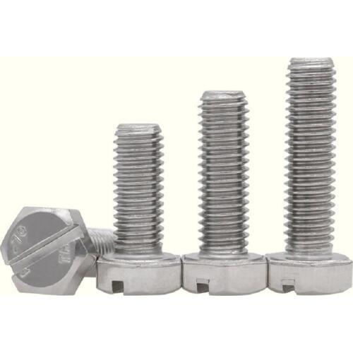 50/20/10PCS M4 M5 M6 M8 M10 GB29.1 stainless steel Slotter hexagon screws outer hex one word combination screw mechanical bolts